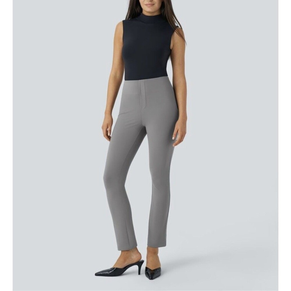 Halara Flex Womenโs High Waisted Pocket Work Tapered Pants Size Small Gray Women